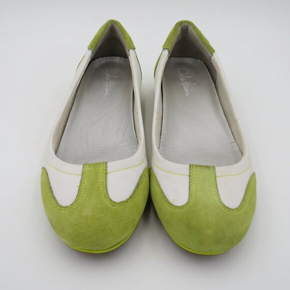 Nike Air x Cole Haan Green & White Slip-On Flats 9B Suede and Leather Excellent - Picture 3 of 16